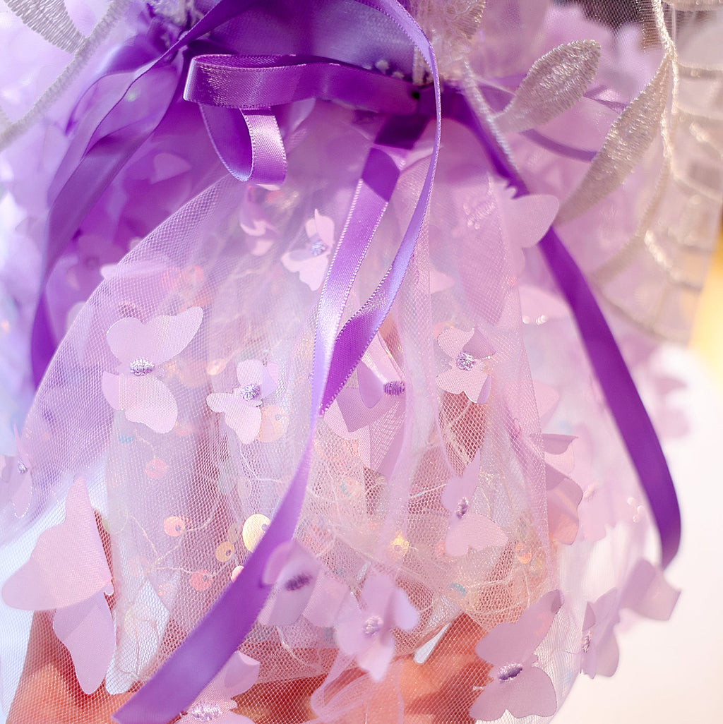 Butterfly Fairy Dog Dress with Wings – Luxury Tulle Pet Princess Outfit