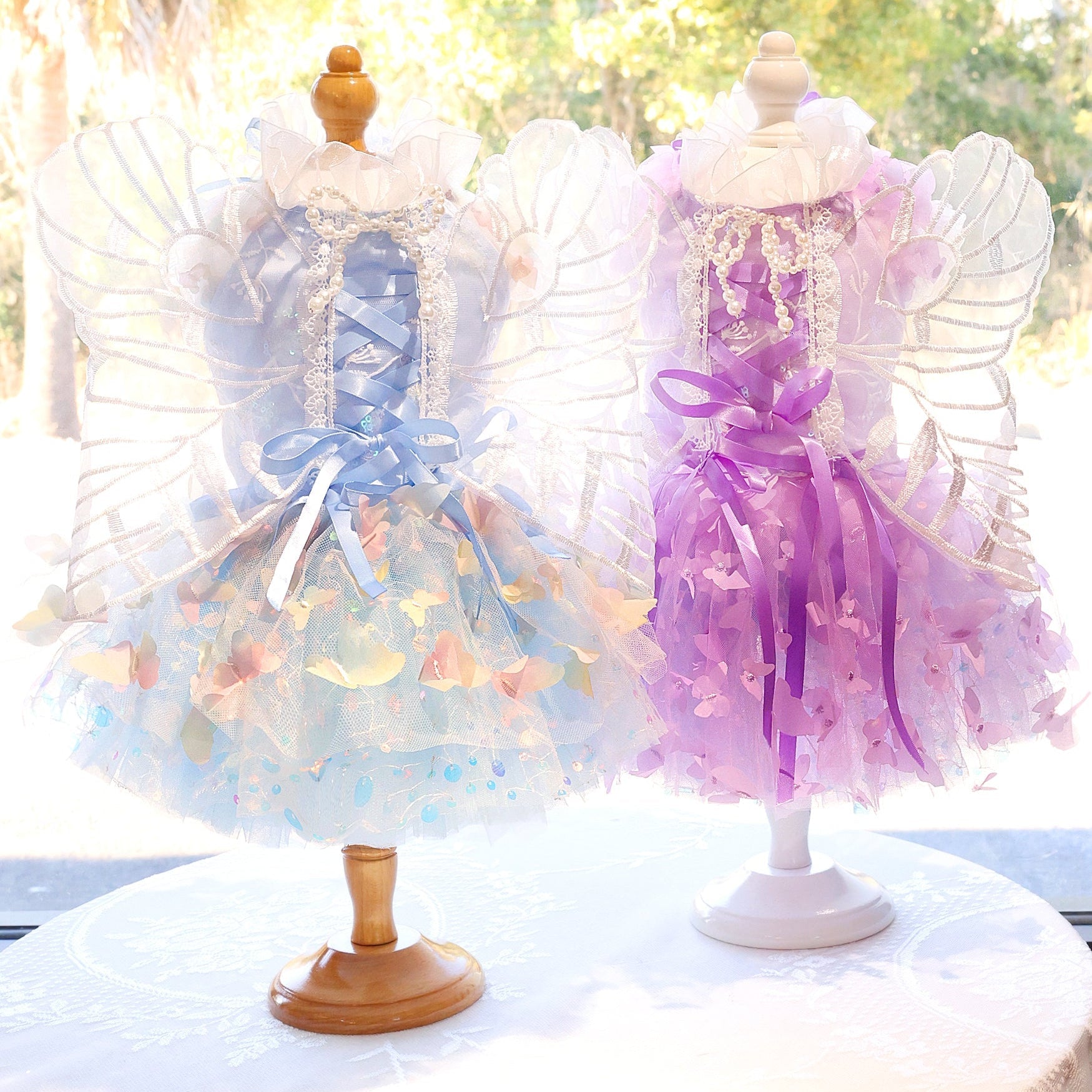 Butterfly Fairy Dog Dress with Wings – Luxury Tulle Pet Princess Outfit
