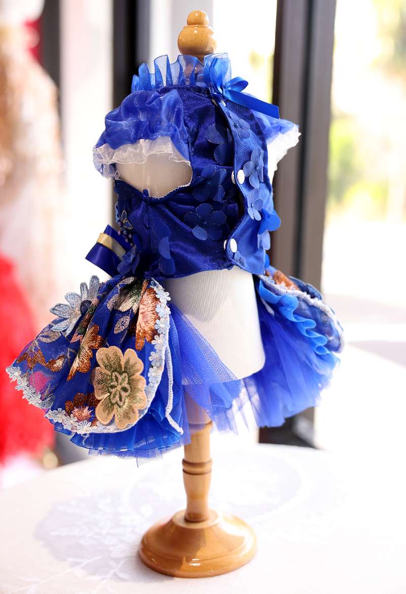 Dog Dress Royal Blue Blossom