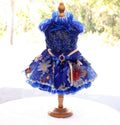 Dog Dress Royal Blue Blossom