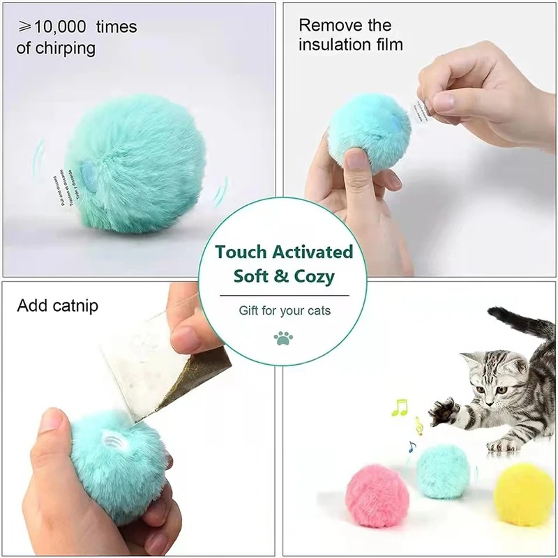 Electric Cat Ball Toy with Realistic Animal Sounds