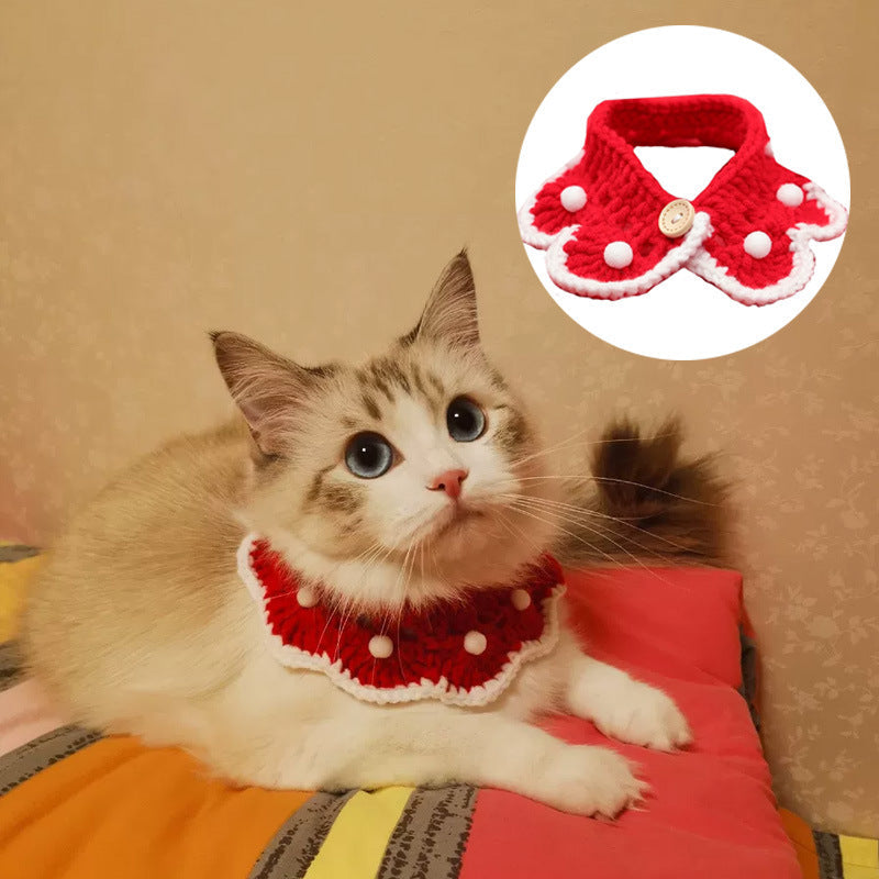 Pet Cats, Dogs, Rabbits, Knitted Collars, Christmas Ornaments, Saliva Towels