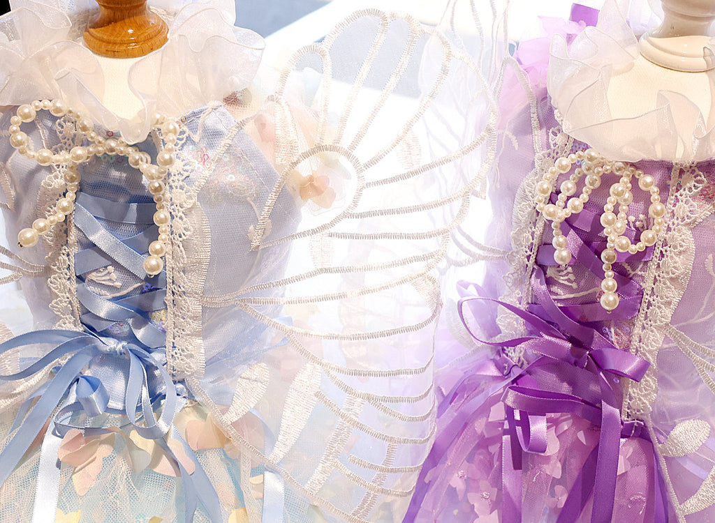 Butterfly Fairy Dog Dress with Wings – Luxury Tulle Pet Princess Outfit