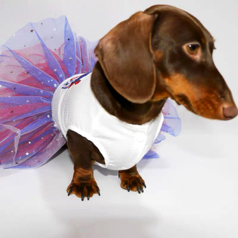 4th of July Dog Dress – Tulle Skirt & Patriotic Print