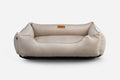 Classic Velvet Sleeper Dog Bed Beige