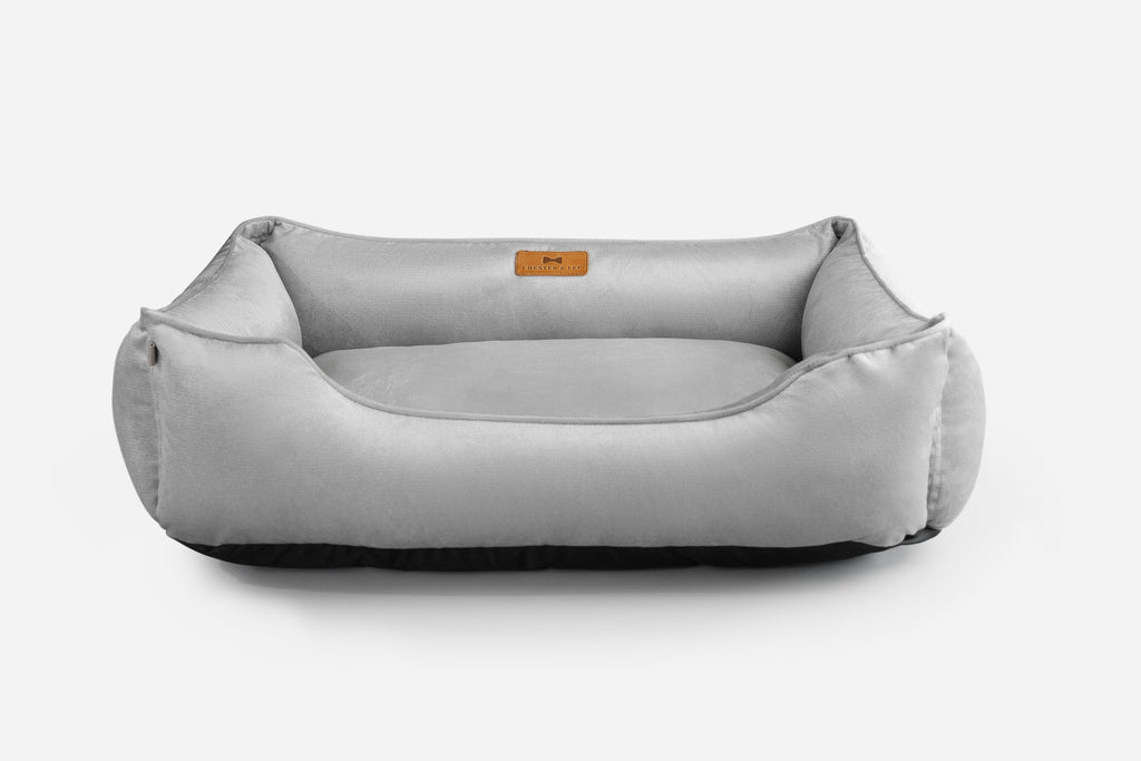 Classic Velvet Sleeper Dog Bed Gray