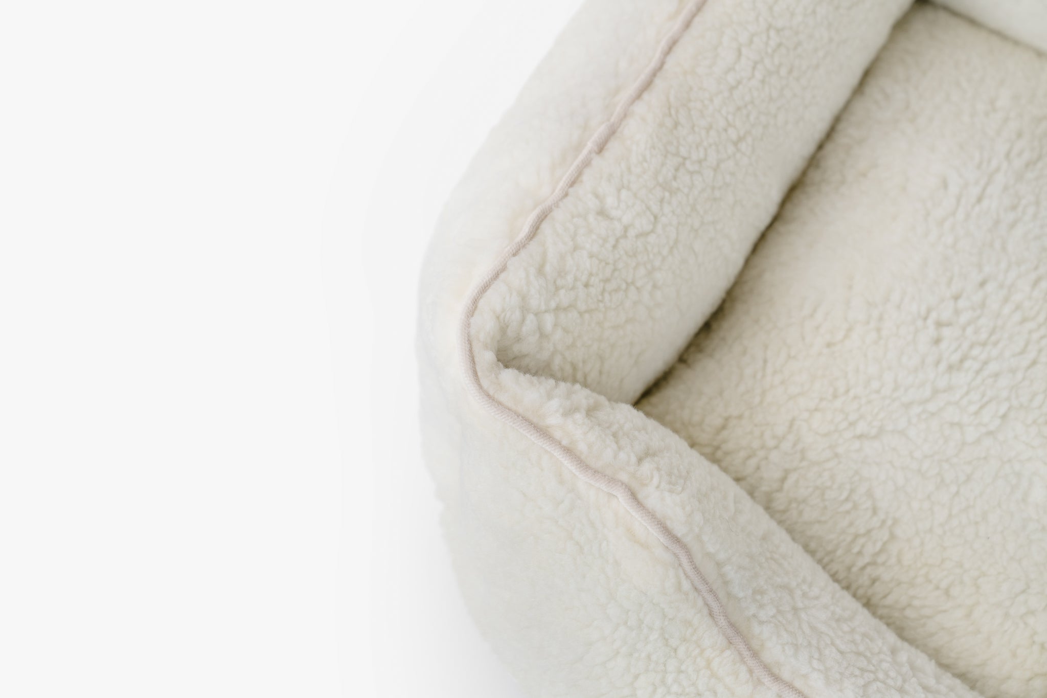 Furry Sleeper Dog Bed Beige