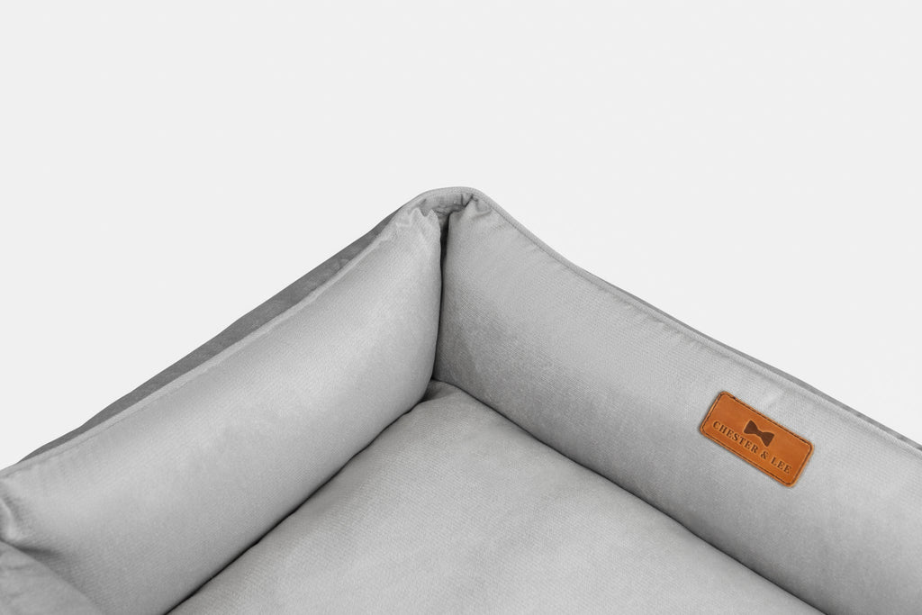 Classic Velvet Sleeper Dog Bed Gray