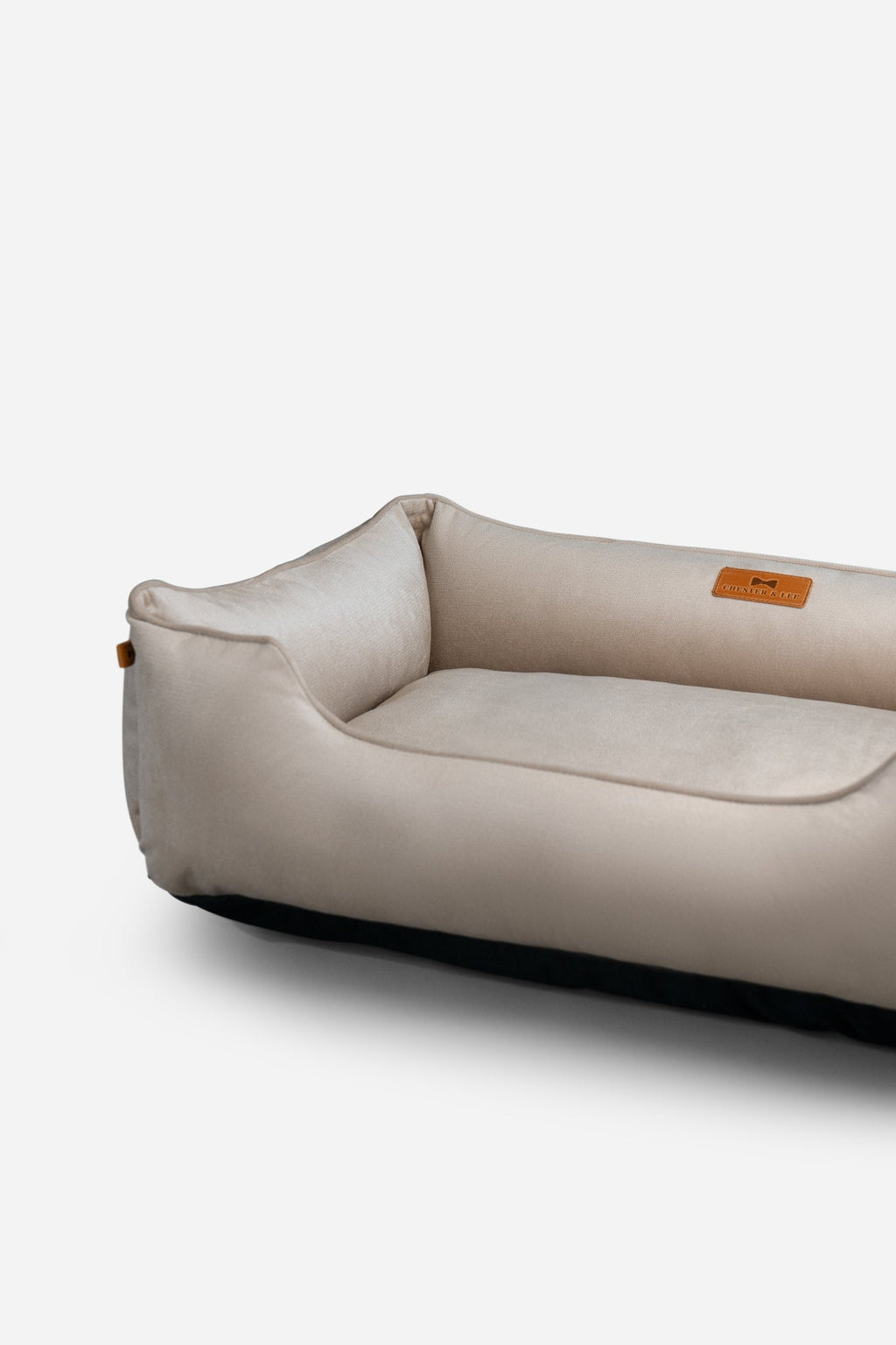 Classic Velvet Sleeper Dog Bed Beige