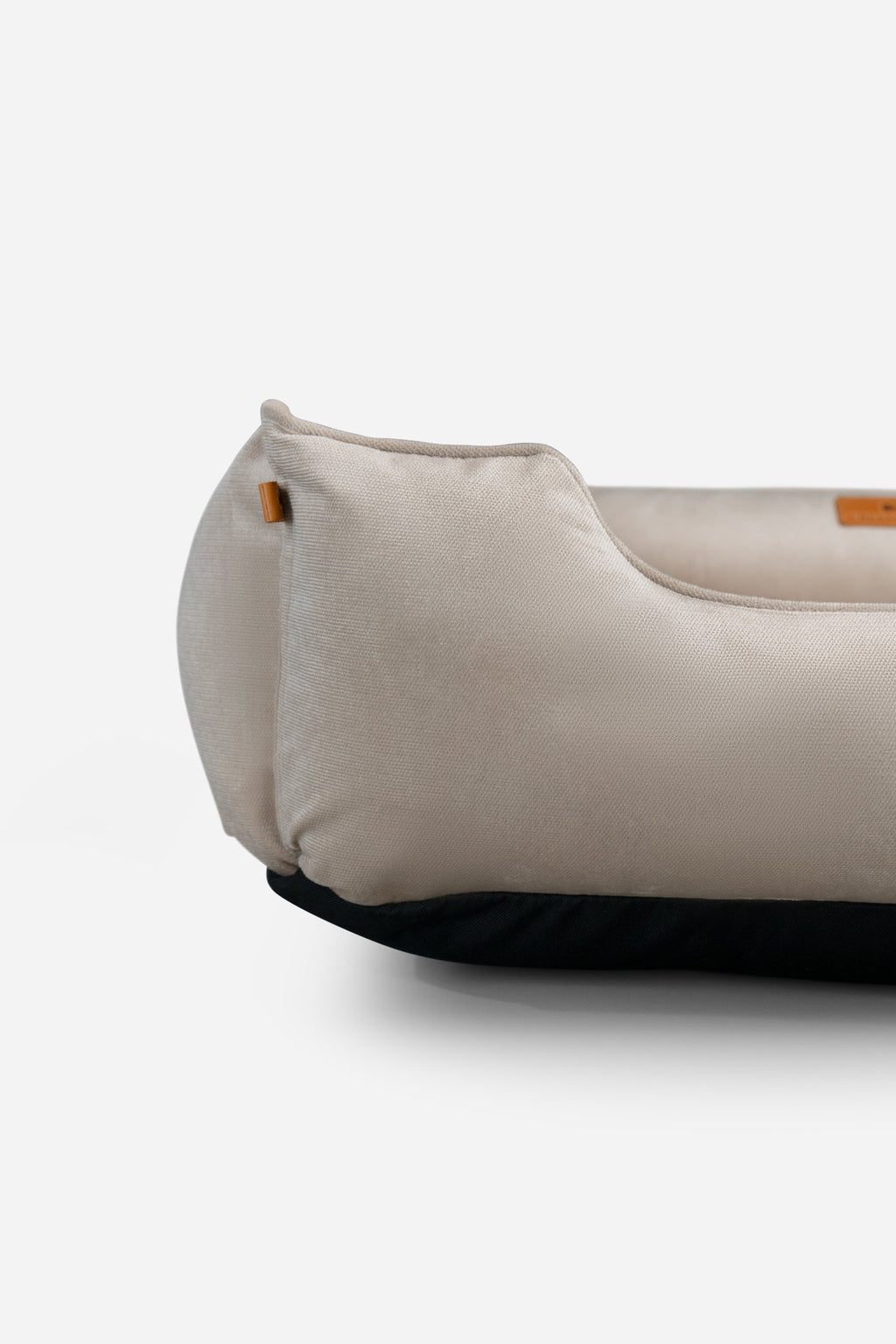 Classic Velvet Sleeper Dog Bed Beige