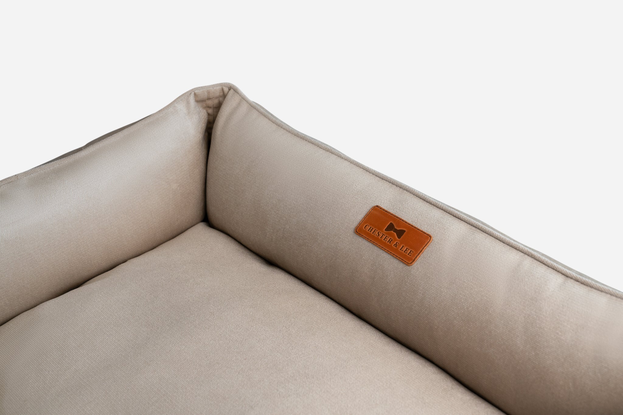 Classic Velvet Sleeper Dog Bed Beige