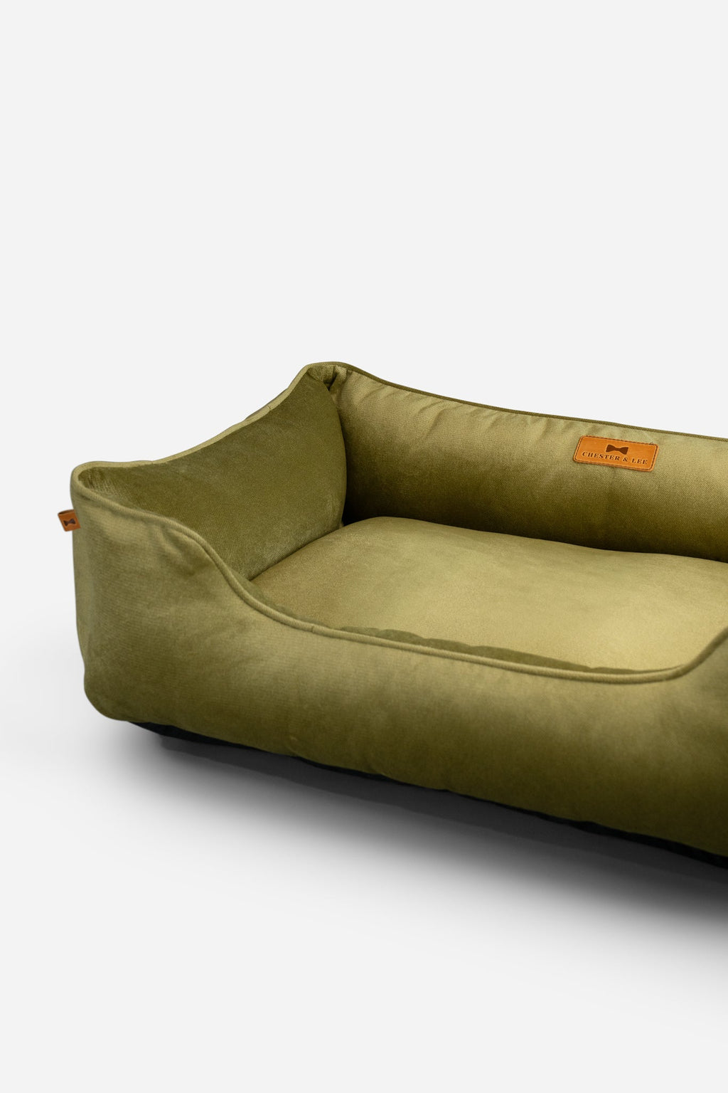 Chester & Lee | Vibrant Velvet Sleeper Dog Bed Olive
