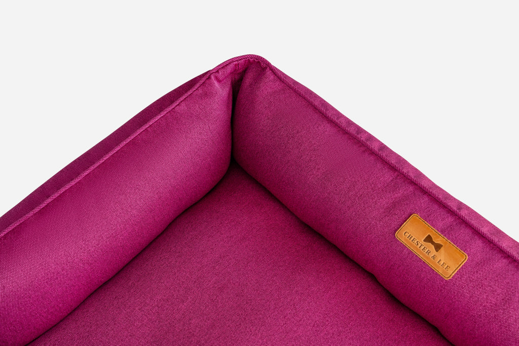 Cotton Sleeper Dog Bed Berry Pink
