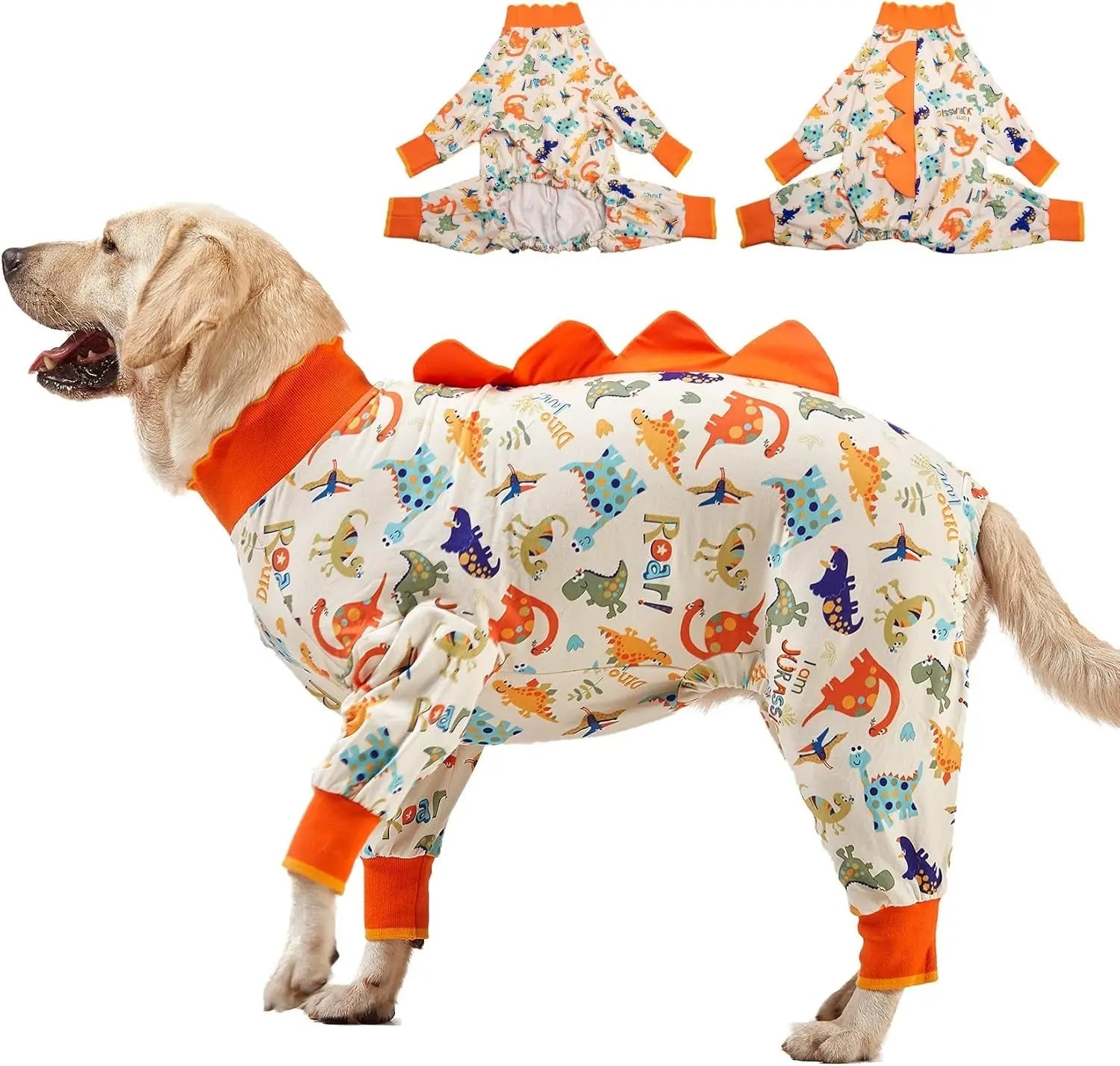 Dog Pajamas For Large Dogs – Anti-Lick Recovery Wear Jurassic Knit UV Suit