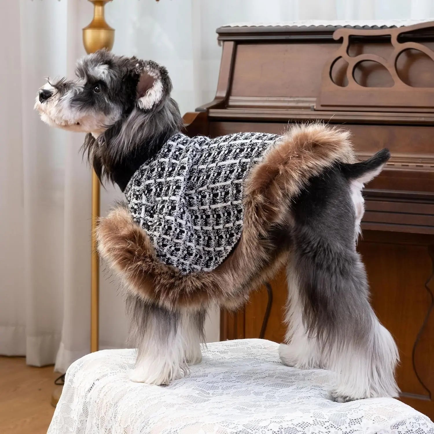 Dog Sweater Cloak Turtleneck Knit Coat XS-XL Small Dogs Winter Warm
