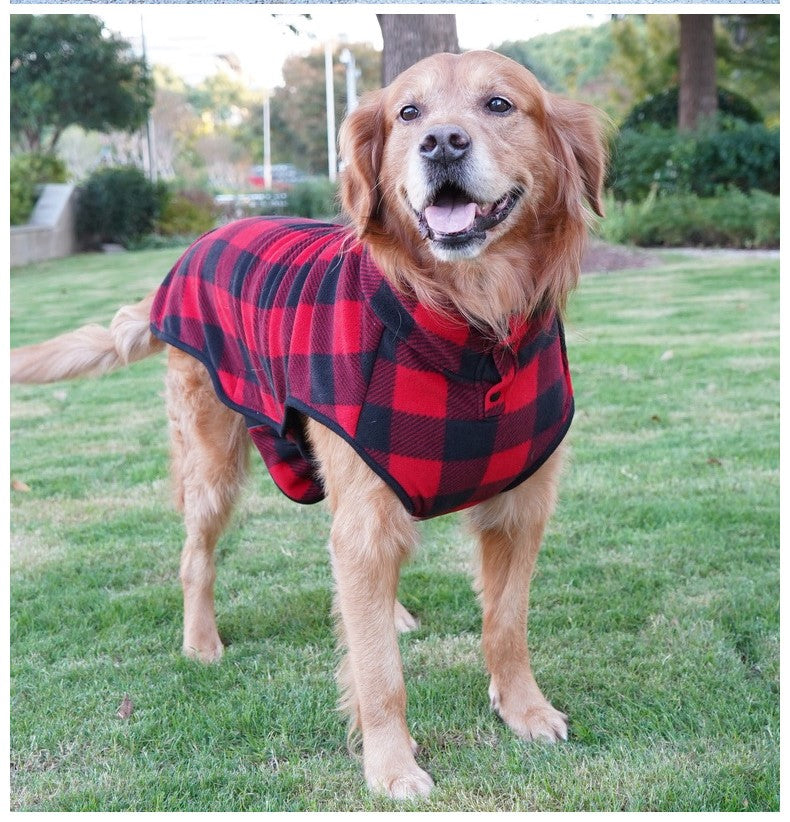 Classic Plaid Fleece Dog Jacket(2 colors)