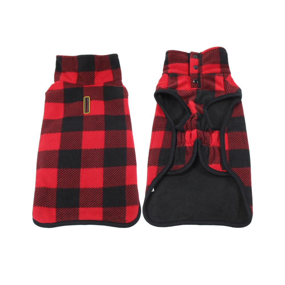 Classic Plaid Fleece Dog Jacket(2 colors)