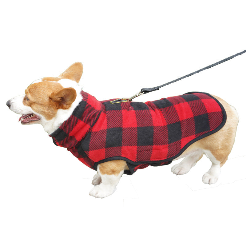 Classic Plaid Fleece Dog Jacket(2 colors)