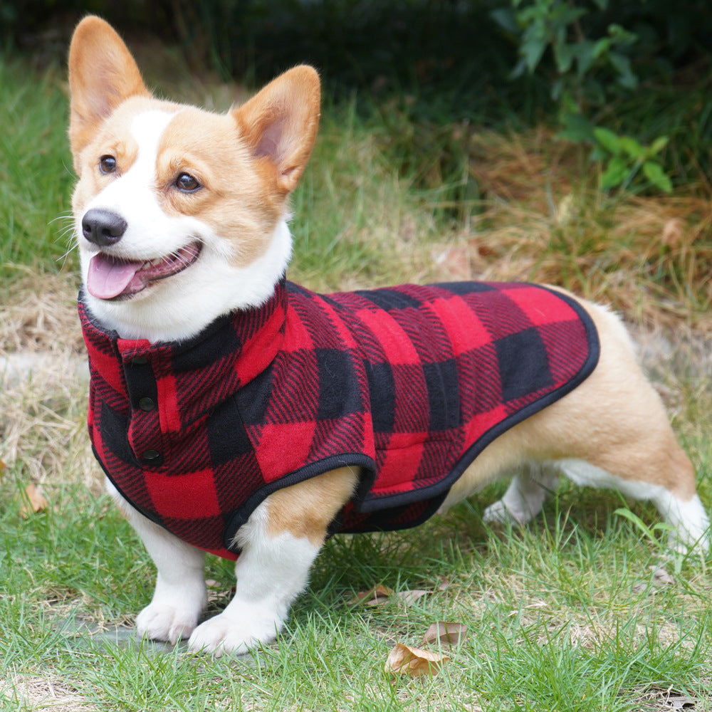 Classic Plaid Fleece Dog Jacket(2 colors)