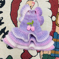 Dog Sweater Dress Purple Pink Gradient Knit