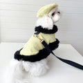 Dog cape+leash sets yellow tweed (no hat)