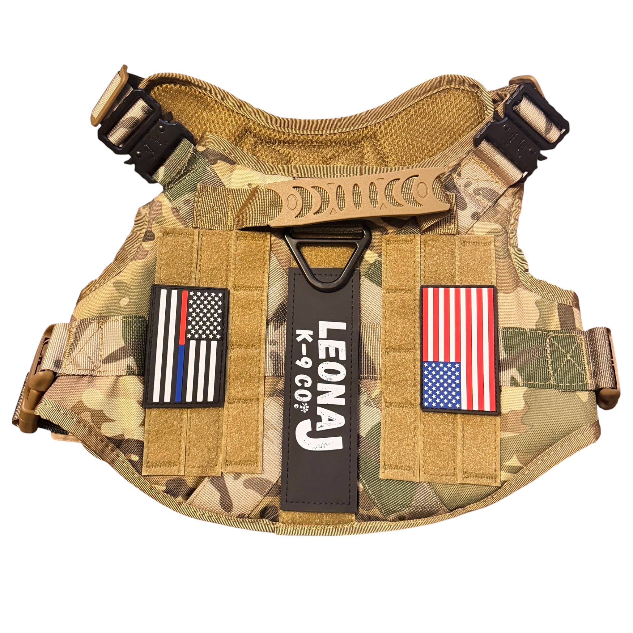 Camo Tactical Dog Harness - Heavy Duty & Quick Release
