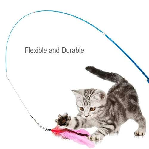 11PCS Retractable Cat Feather Toys Set