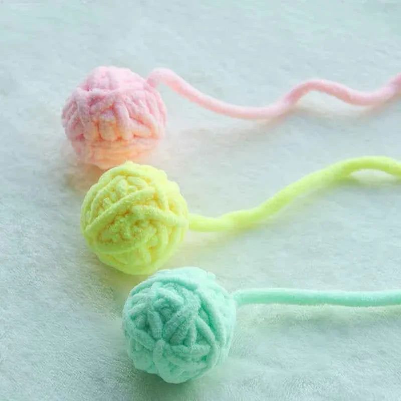 Colorful Yarn Ball Cat Toys with Bell