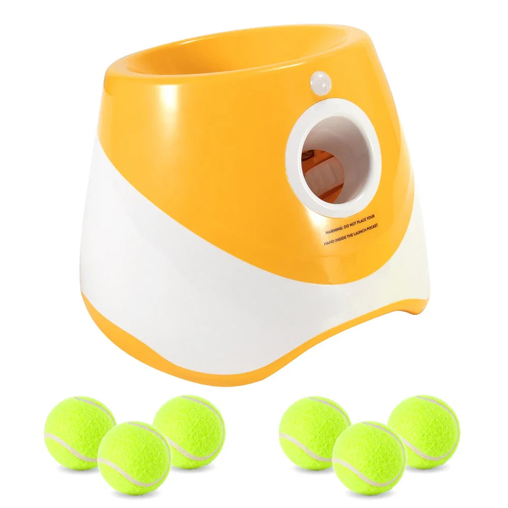 Automatic Dog Tennis Ball Launcher – Rechargeable Interactive Ball Throwing Machine for Small & Medium Dogs