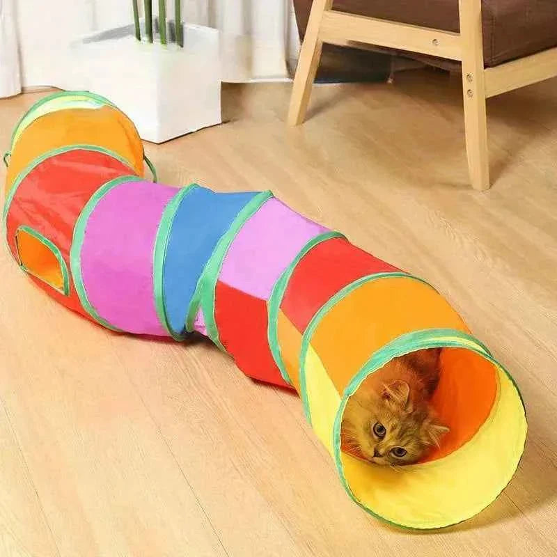 Foldable Cat Tunnel Toy – Breathable Indoor Play Tunnel for Cats