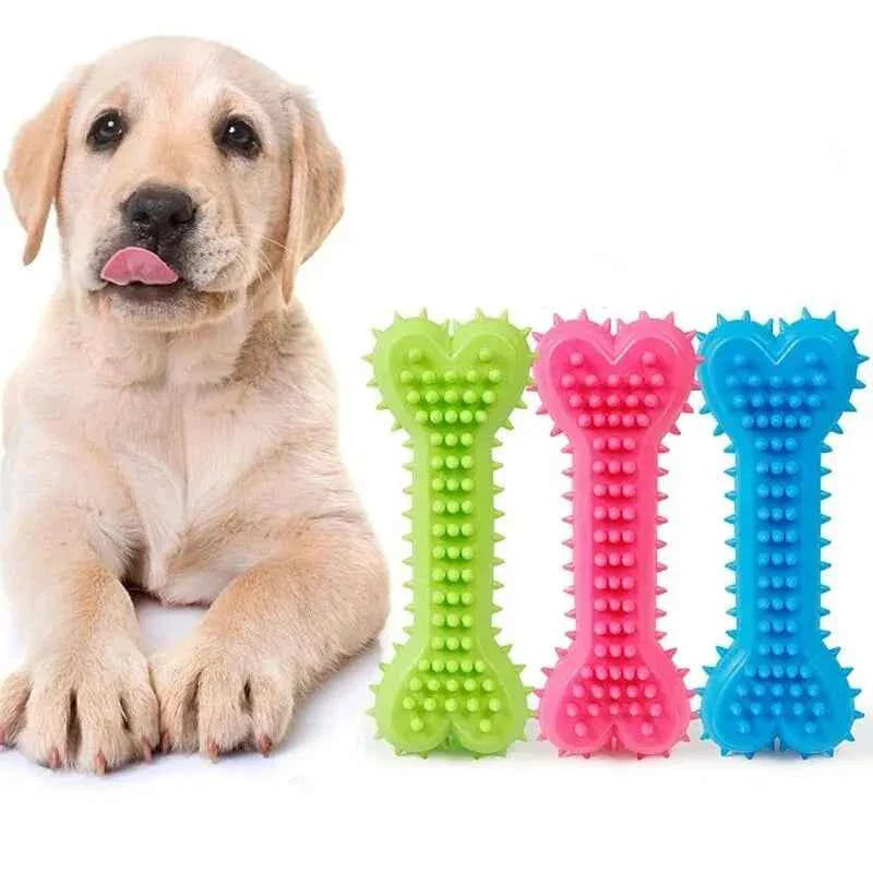 Durable Rubber Bone Chew Toys for Puppies and Teething