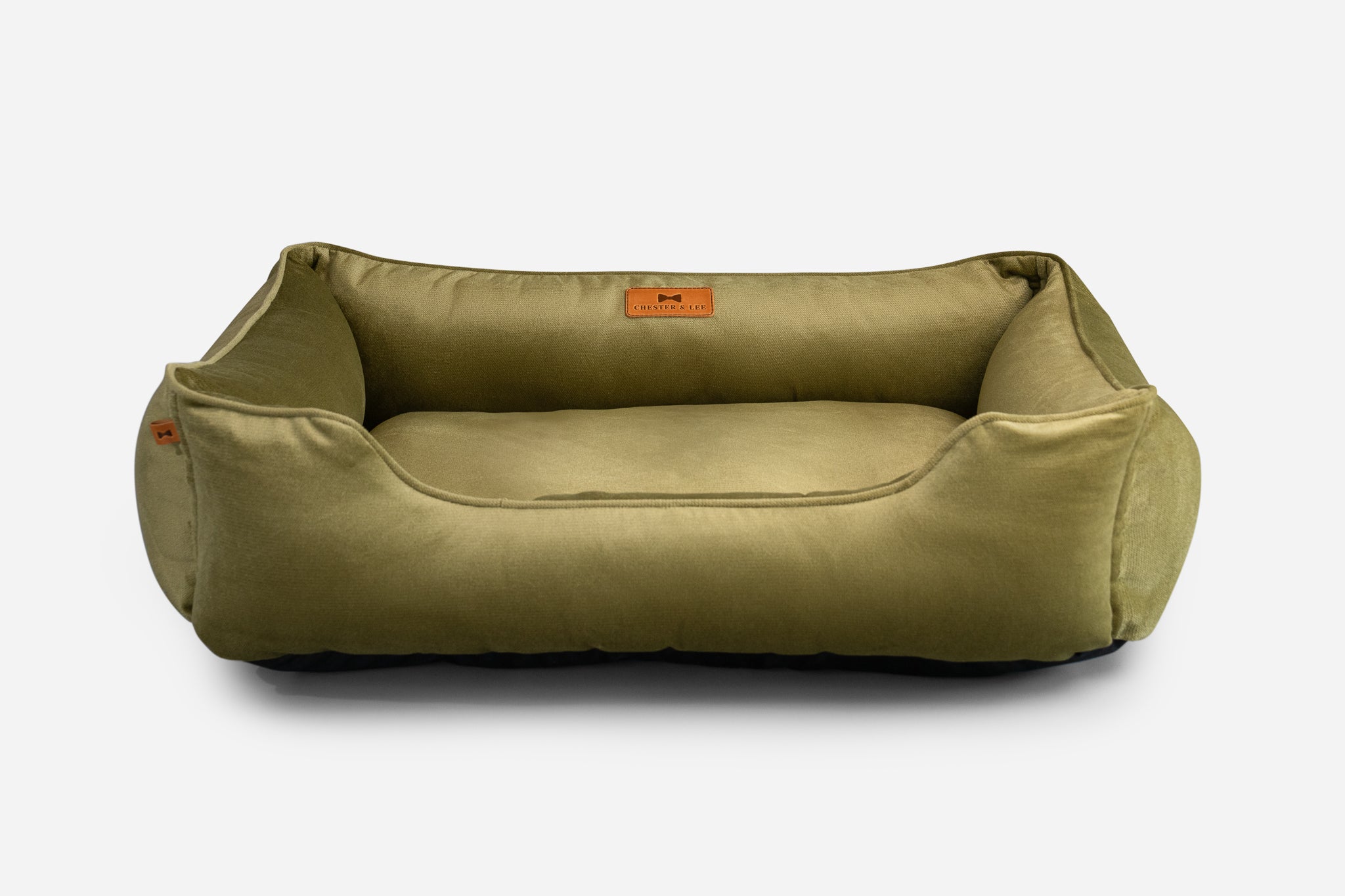 Chester & Lee | Vibrant Velvet Sleeper Dog Bed Olive