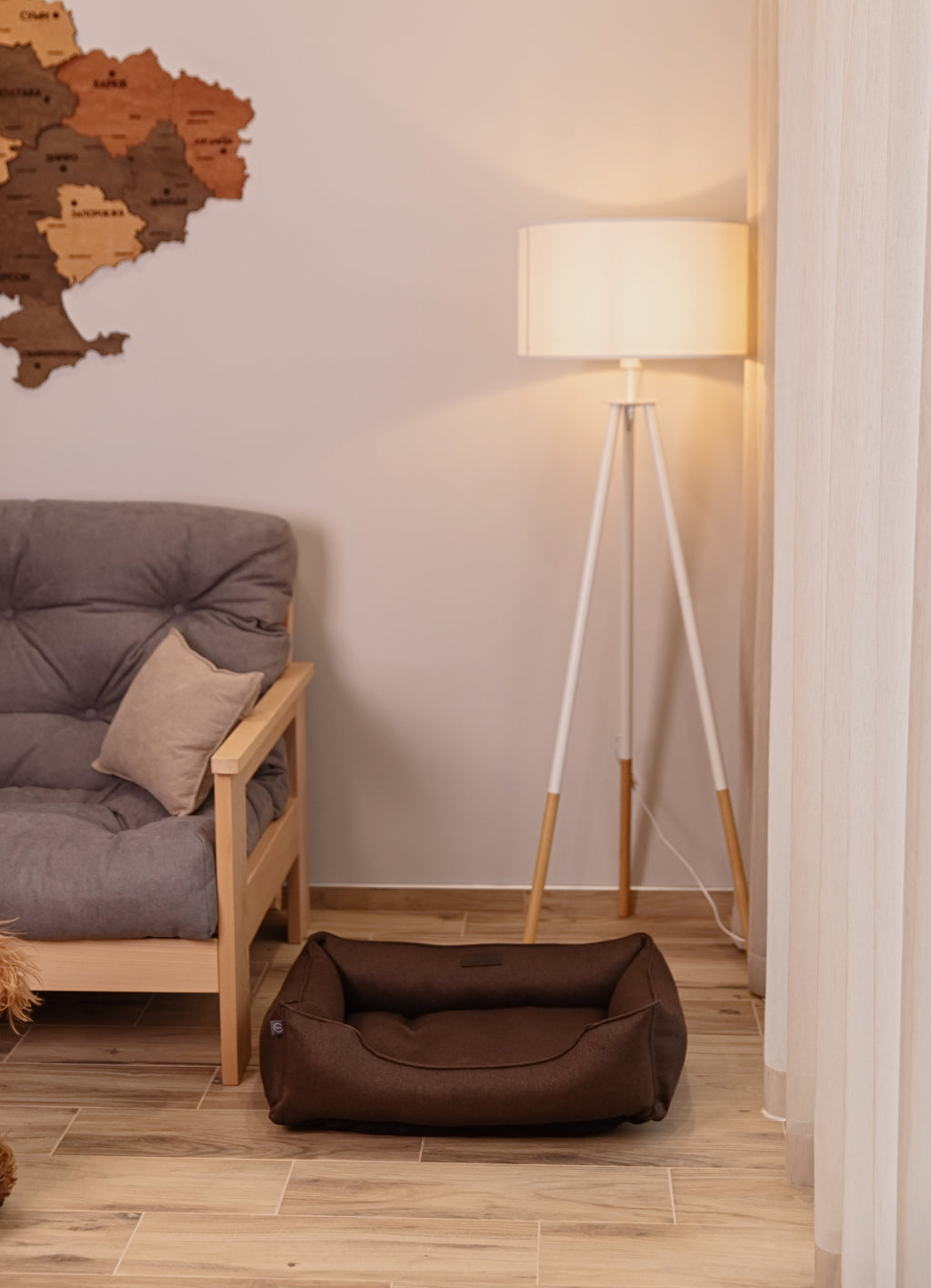 Cotton Sleeper Dog Bed Brown