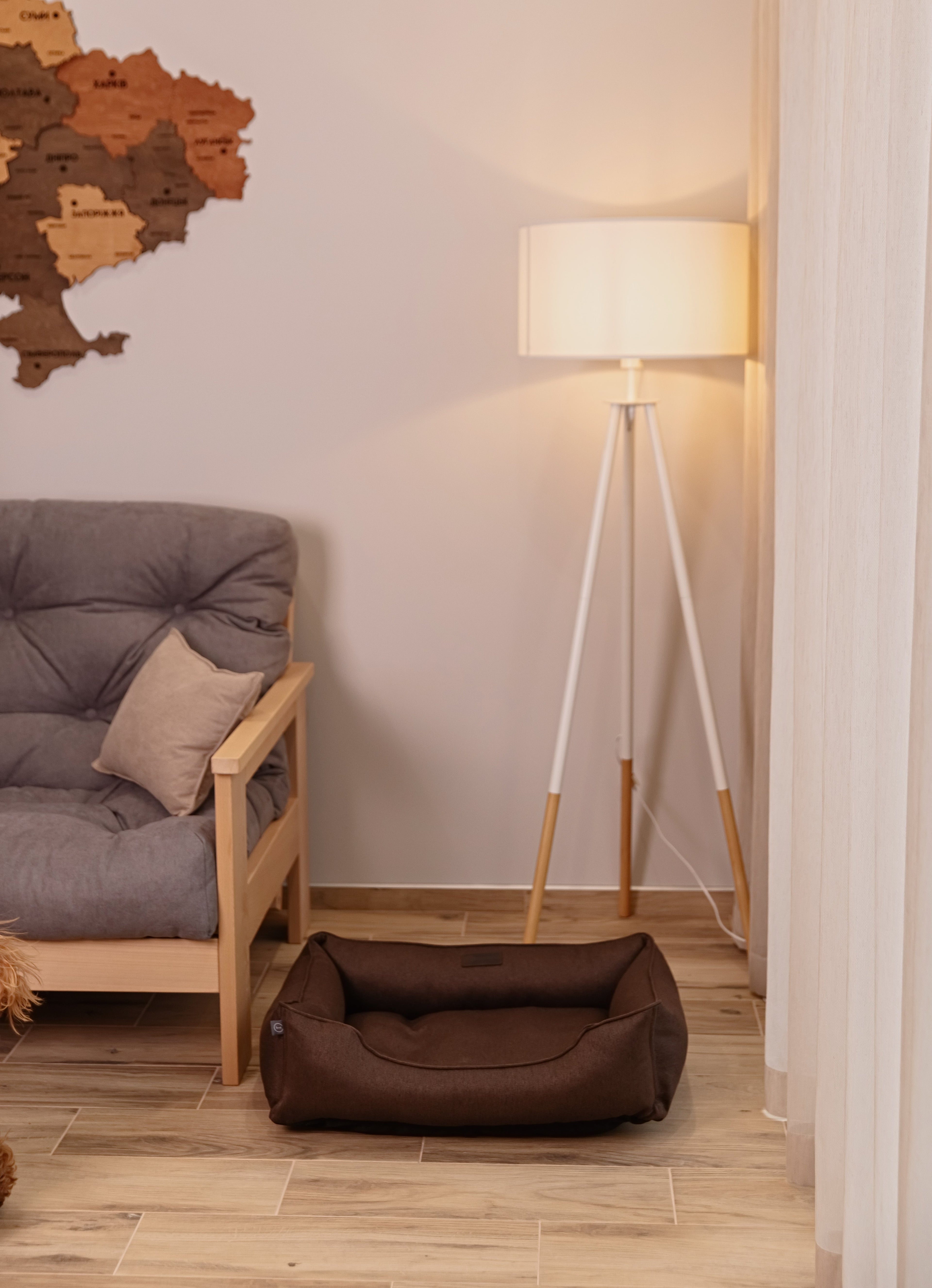 Cotton Sleeper Dog Bed Brown